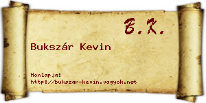 Bukszár Kevin névjegykártya