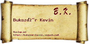 Bukszár Kevin névjegykártya