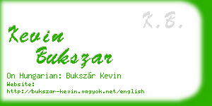 kevin bukszar business card