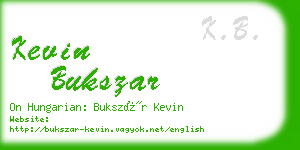 kevin bukszar business card